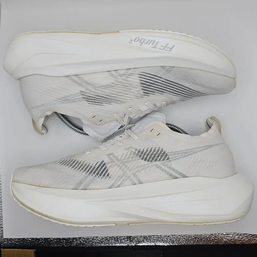 Asics Megablast White Piedmont Grey Mens 9 UK 8 Running Shoes Sneakers Athletic